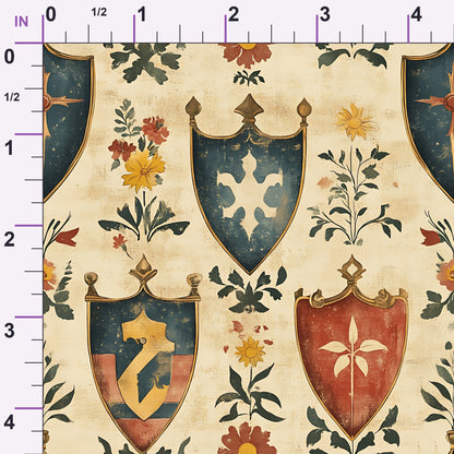 Medieval Heraldry Pattern 1 Minky Fabric