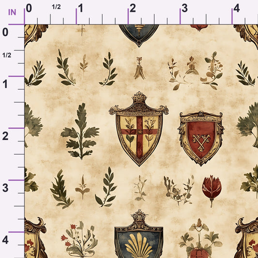 Medieval Heraldry Pattern 10 Minky Fabric