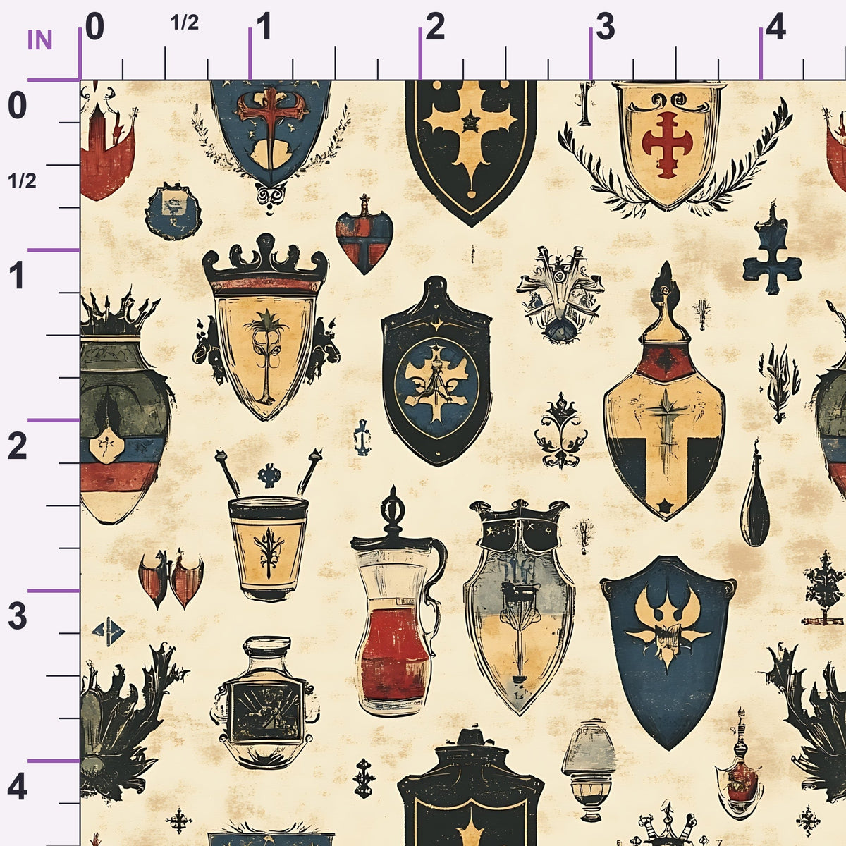 Medieval Heraldry Pattern 11 Minky Fabric