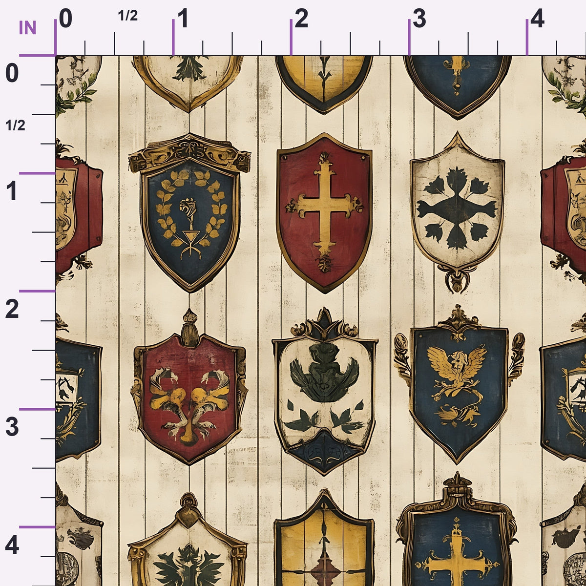Medieval Heraldry Pattern 12 Minky Fabric