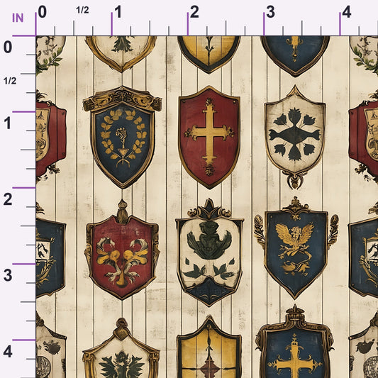Medieval Heraldry Pattern 12 Minky Fabric