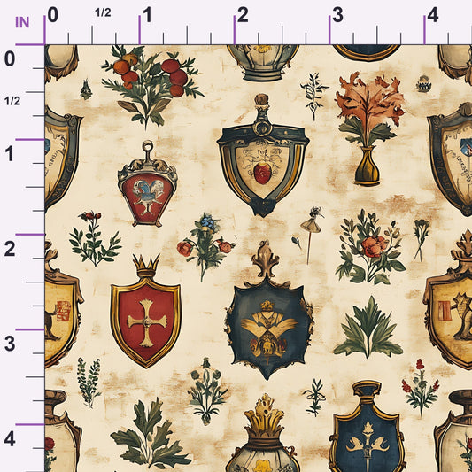 Medieval Heraldry Pattern 13 Minky Fabric