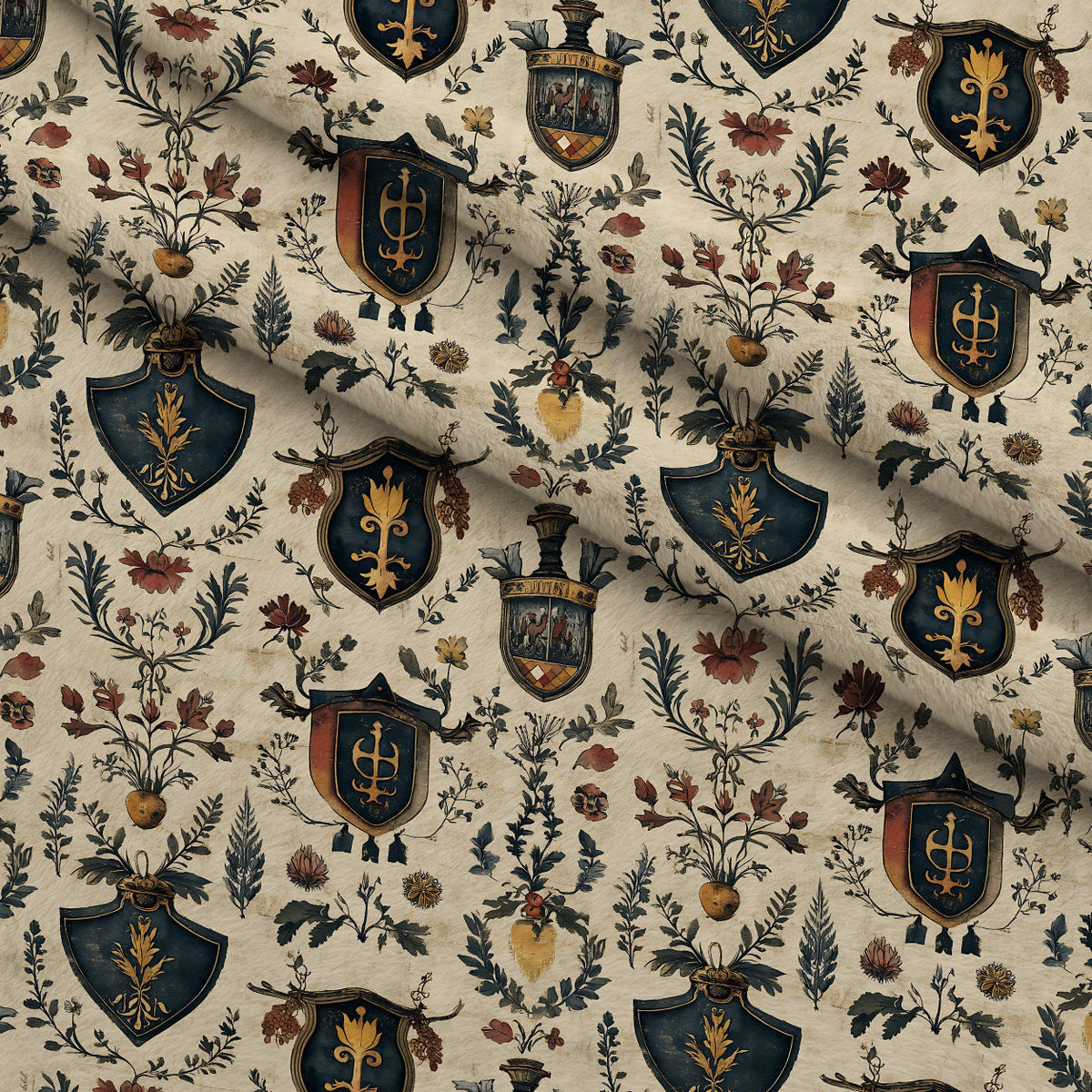 Medieval Heraldry Pattern 14 Minky Fabric
