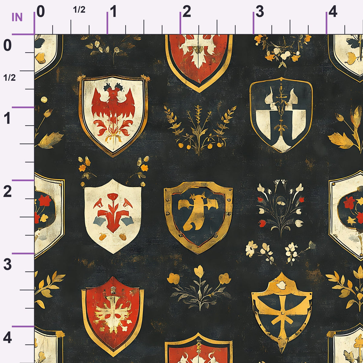 Medieval Heraldry Pattern 15 Minky Fabric