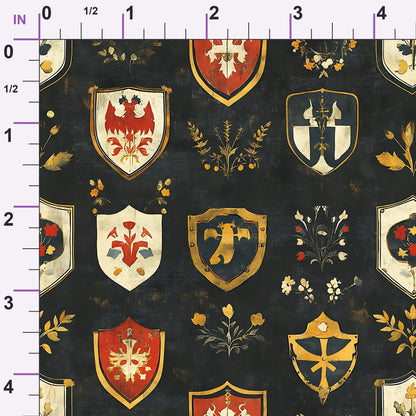 Medieval Heraldry Pattern 15 Minky Fabric
