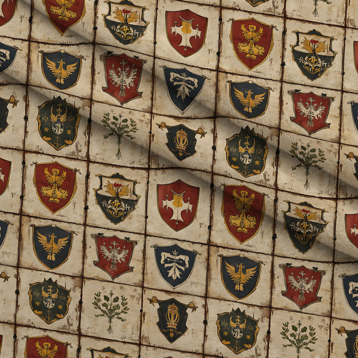 Medieval Heraldry Pattern 16 Minky Fabric