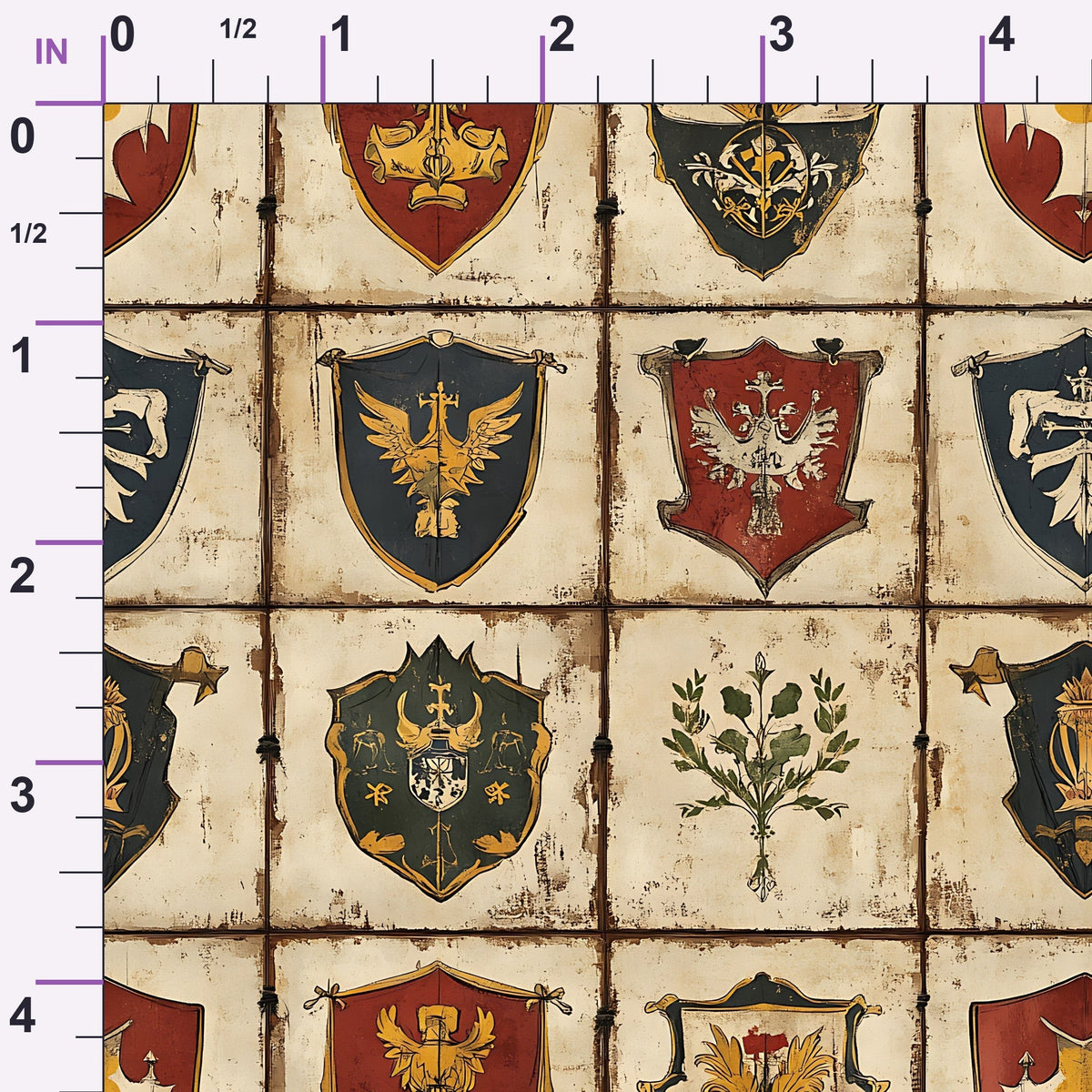 Medieval Heraldry Pattern 16 Minky Fabric
