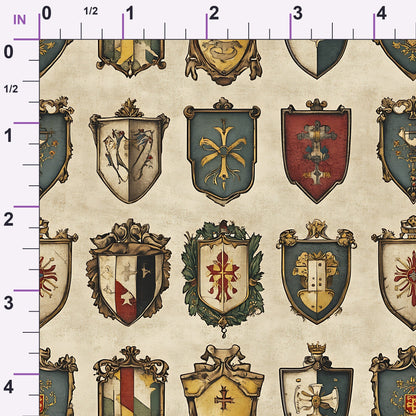 Medieval Heraldry Pattern 17 Minky Fabric