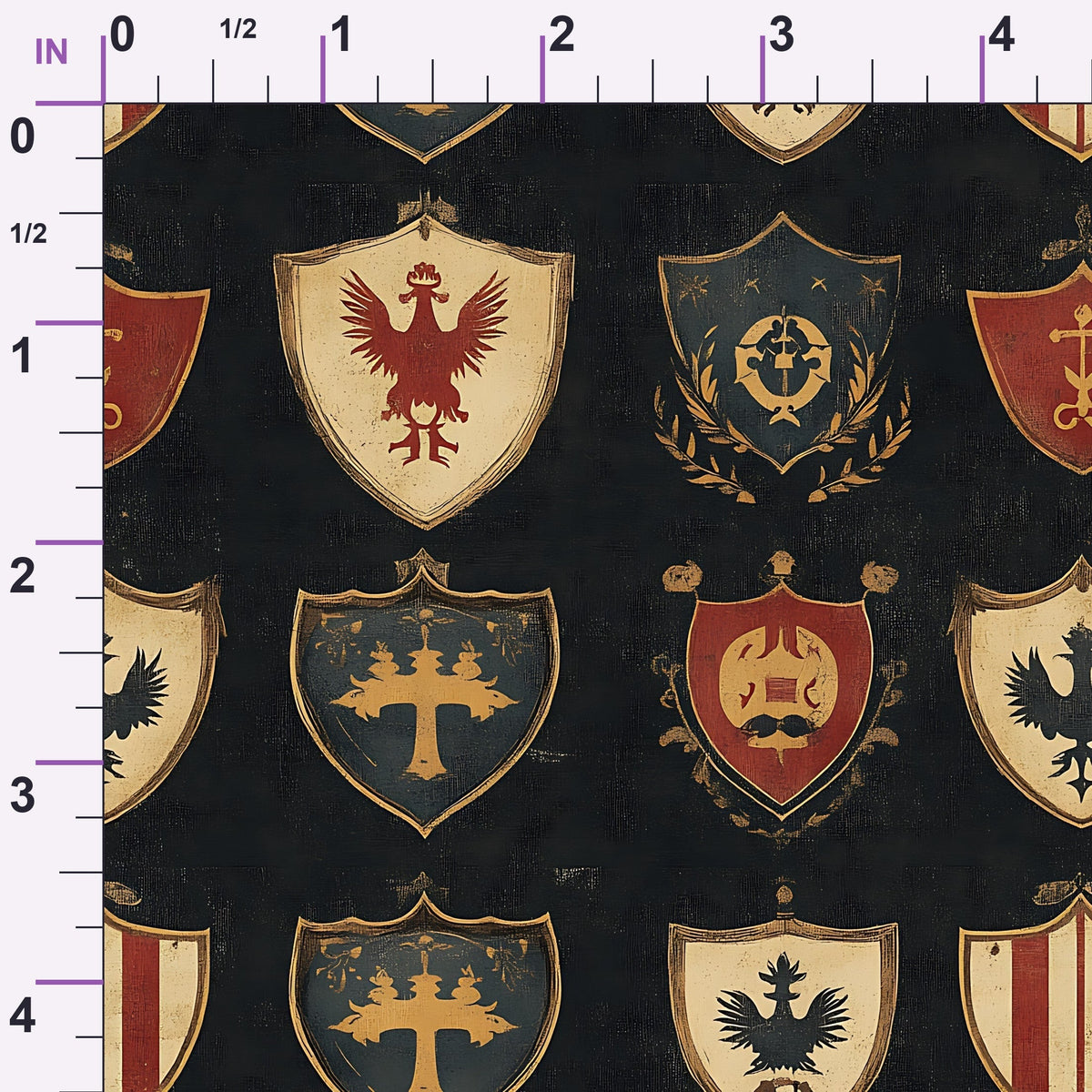 Medieval Heraldry Pattern 2 Minky Fabric
