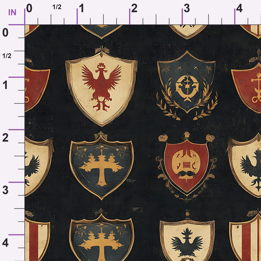 Medieval Heraldry Pattern 2 Minky Fabric