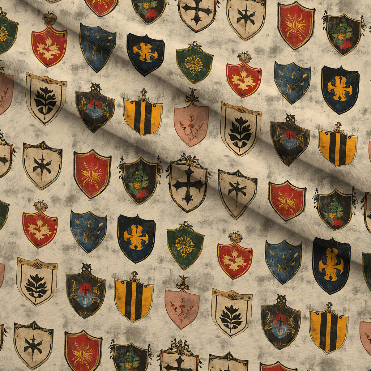 Medieval Heraldry Pattern 3 Minky Fabric