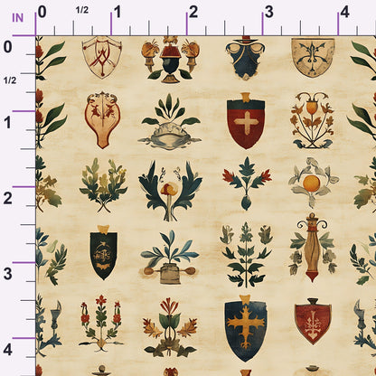 Medieval Heraldry Pattern 4 Minky Fabric