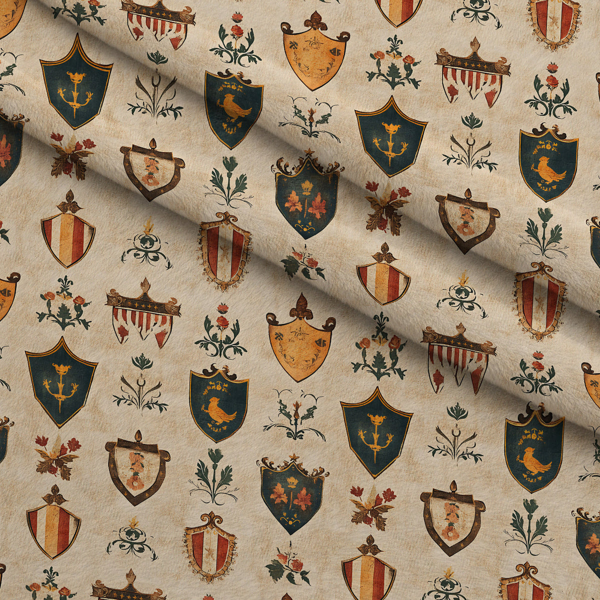 Medieval Heraldry Pattern 5 Minky Fabric