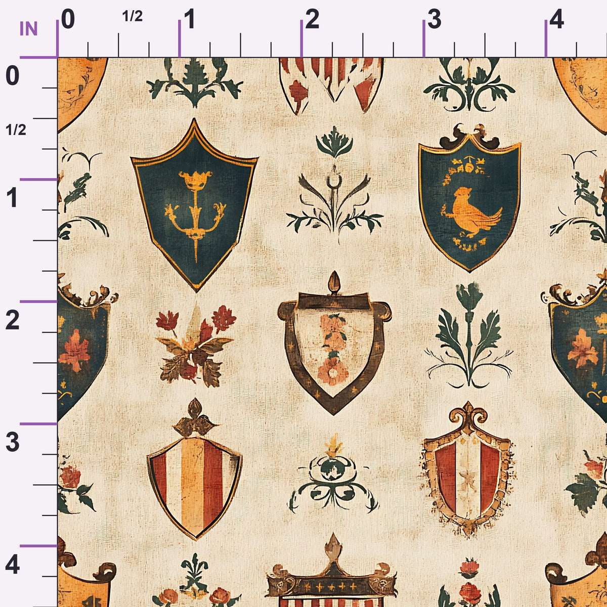 Medieval Heraldry Pattern 5 Minky Fabric