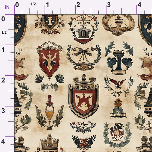 Medieval Heraldry Pattern 7 Minky Fabric