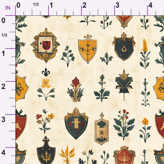 Medieval Heraldry Pattern 8 Minky Fabric