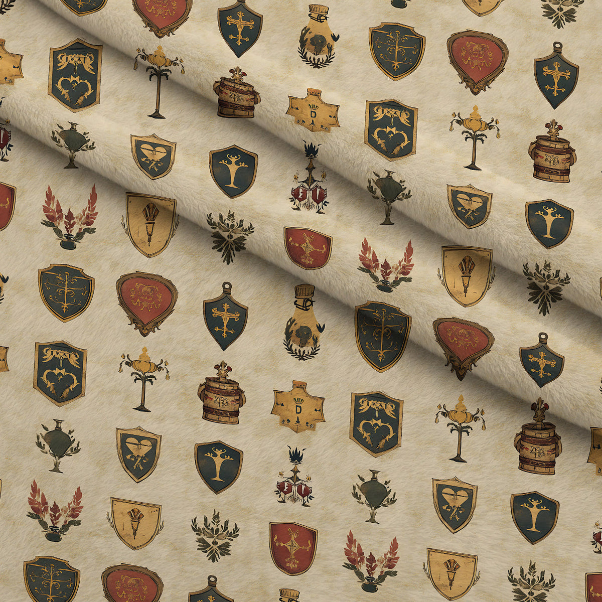 Medieval Heraldry Pattern 9 Minky Fabric