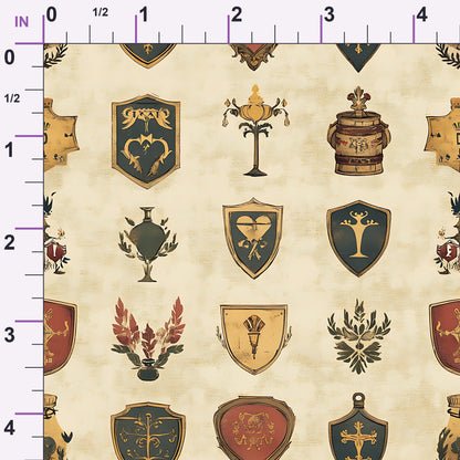 Medieval Heraldry Pattern 9 Minky Fabric