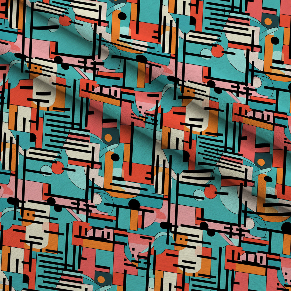 Memphis Pop Pattern 3 Minky Fabric