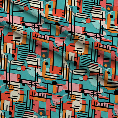 Memphis Pop Pattern 3 Minky Fabric