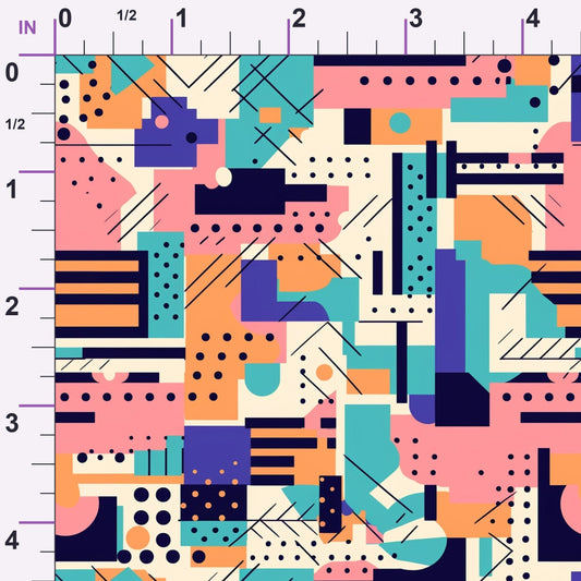 Memphis Pop Pattern 6 Minky Fabric