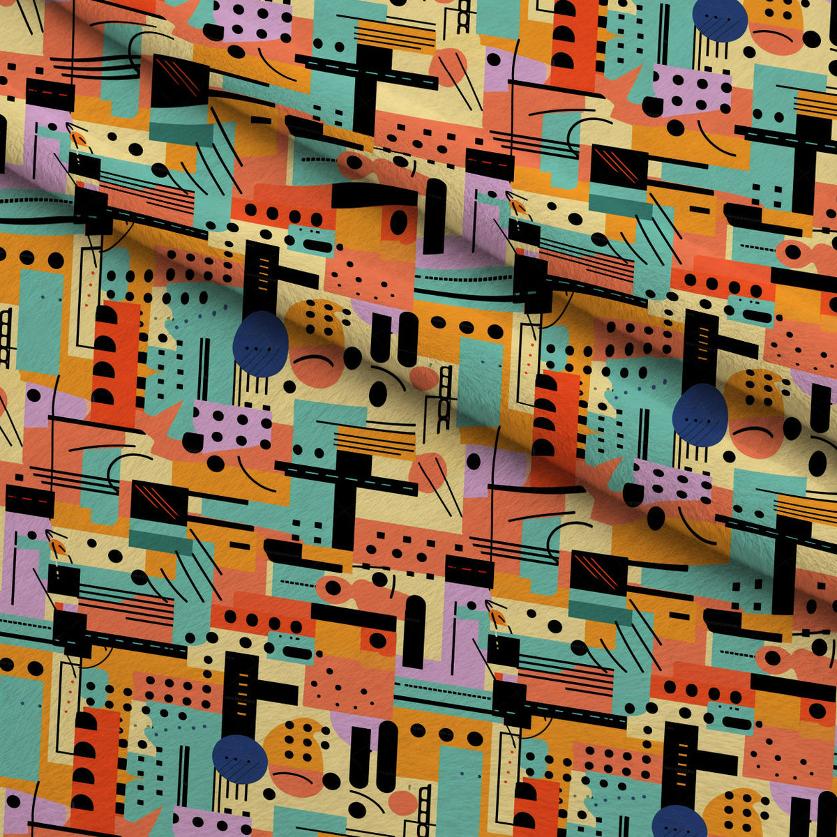 Memphis Pop Pattern 8 Minky Fabric