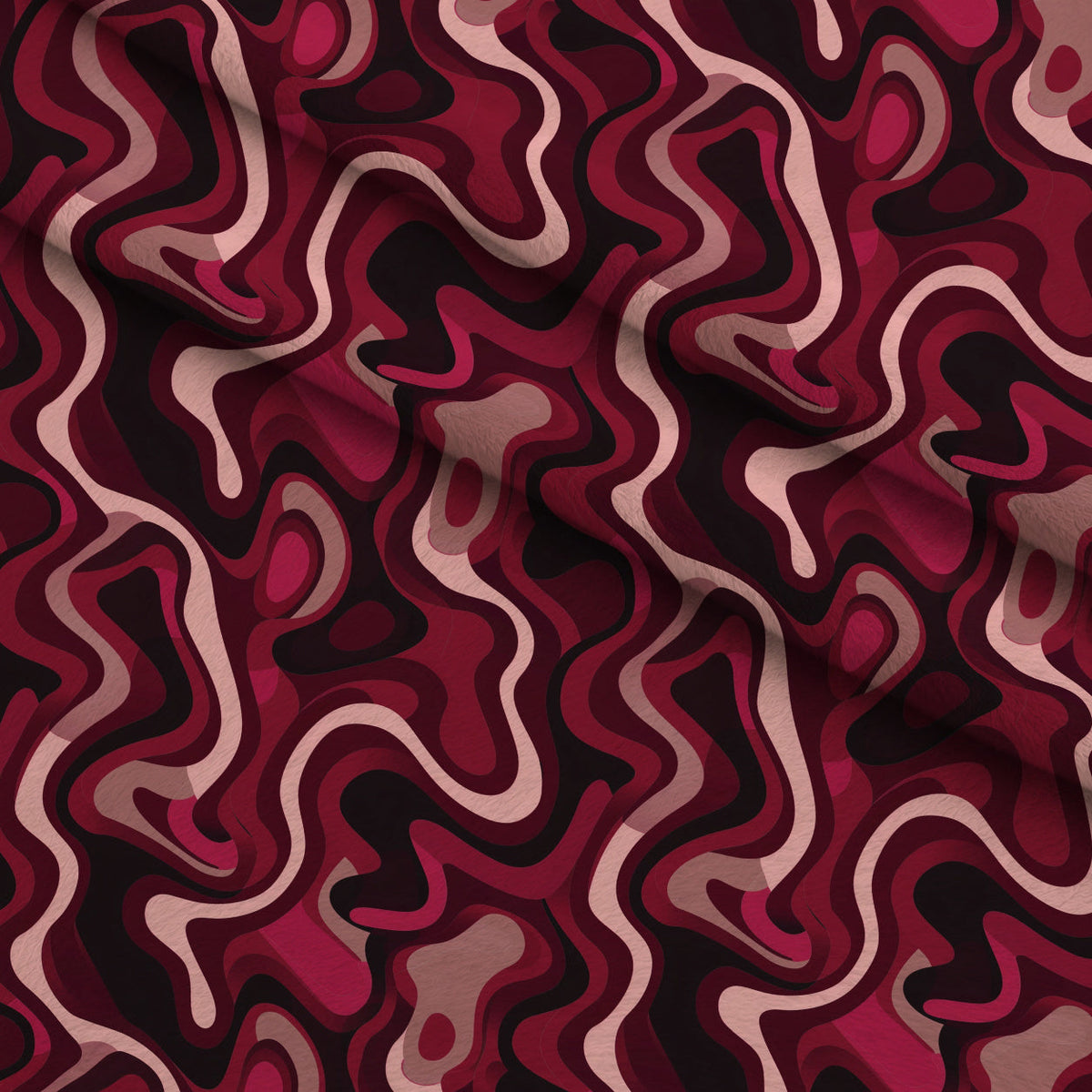 Merlot Mosaic Pattern 6 Minky Fabric