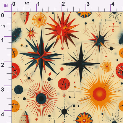 Midcentury Cosmos Pattern 1 Minky Fabric