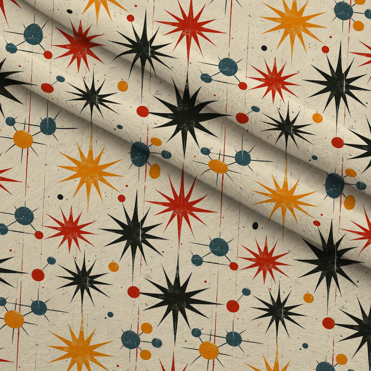 Midcentury Cosmos Pattern 10 Minky Fabric