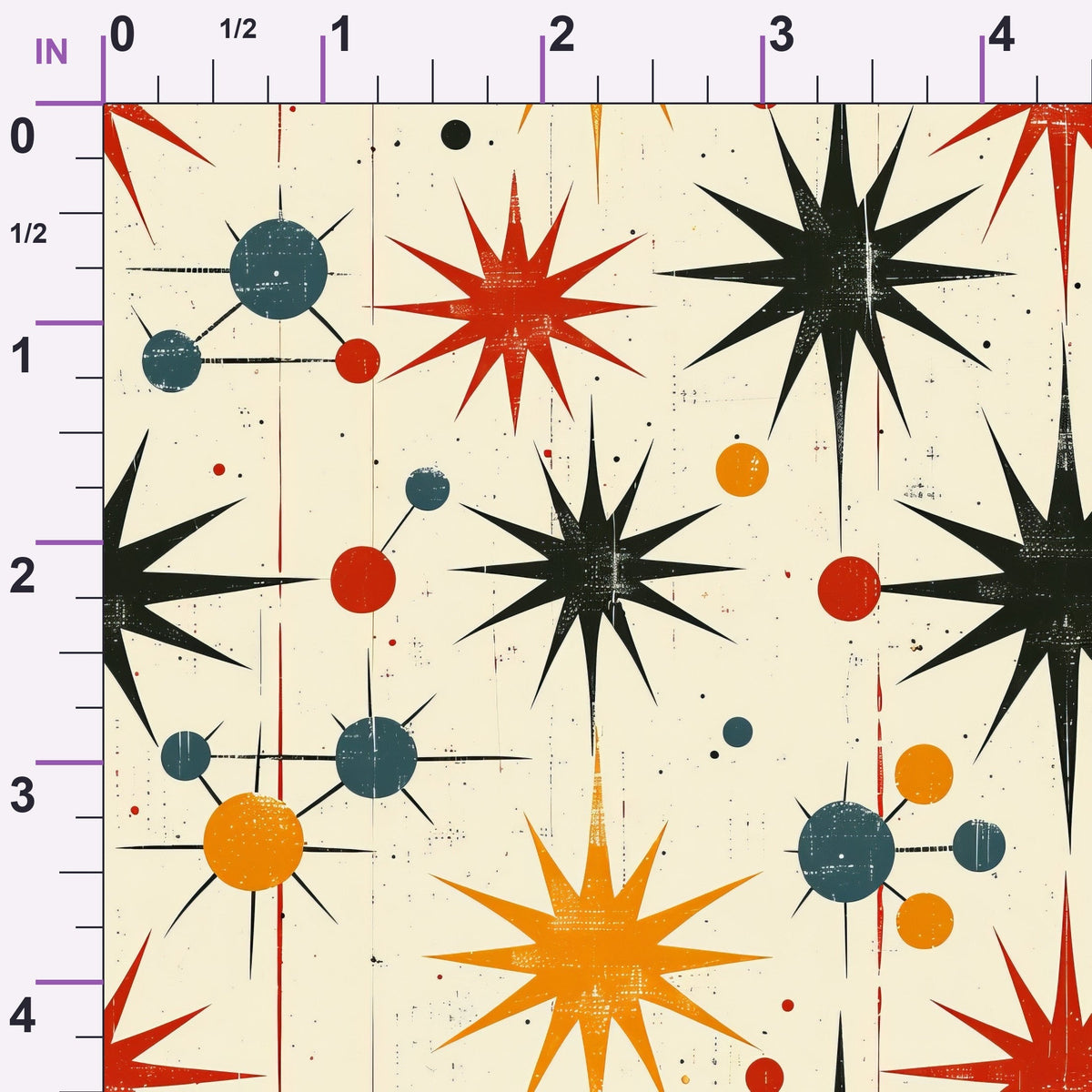 Midcentury Cosmos Pattern 10 Minky Fabric