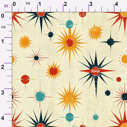 Midcentury Cosmos Pattern 12 Minky Fabric