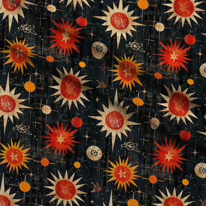 Midcentury Cosmos Pattern 14 Minky Fabric