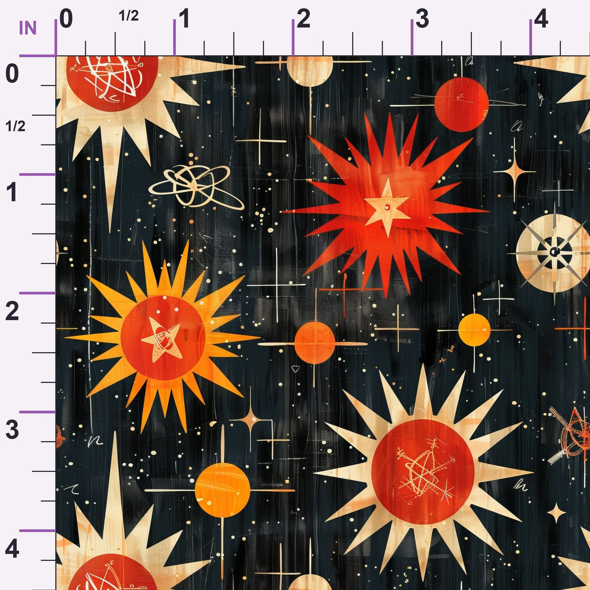 Midcentury Cosmos Pattern 14 Minky Fabric