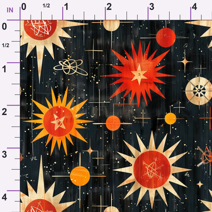 Midcentury Cosmos Pattern 14 Minky Fabric
