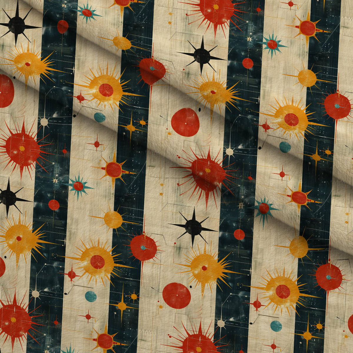 Midcentury Cosmos Pattern 15 Minky Fabric