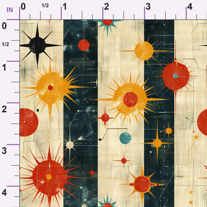 Midcentury Cosmos Pattern 15 Minky Fabric