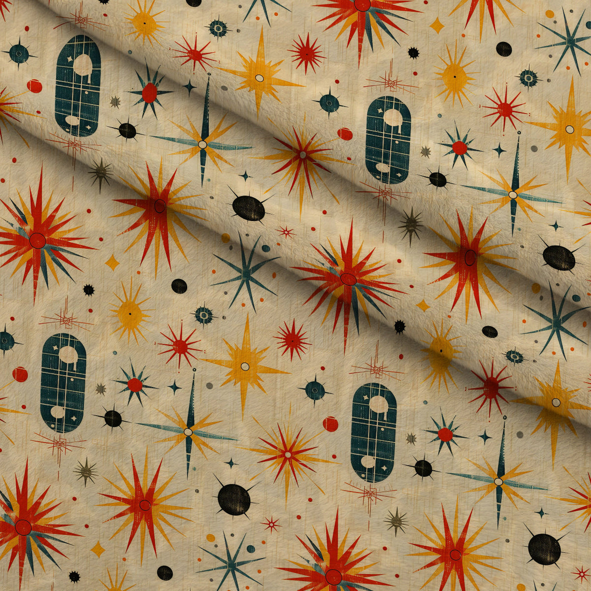 Midcentury Cosmos Pattern 16 Minky Fabric