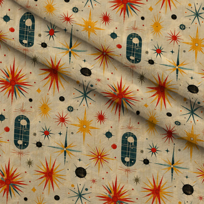 Midcentury Cosmos Pattern 16 Minky Fabric