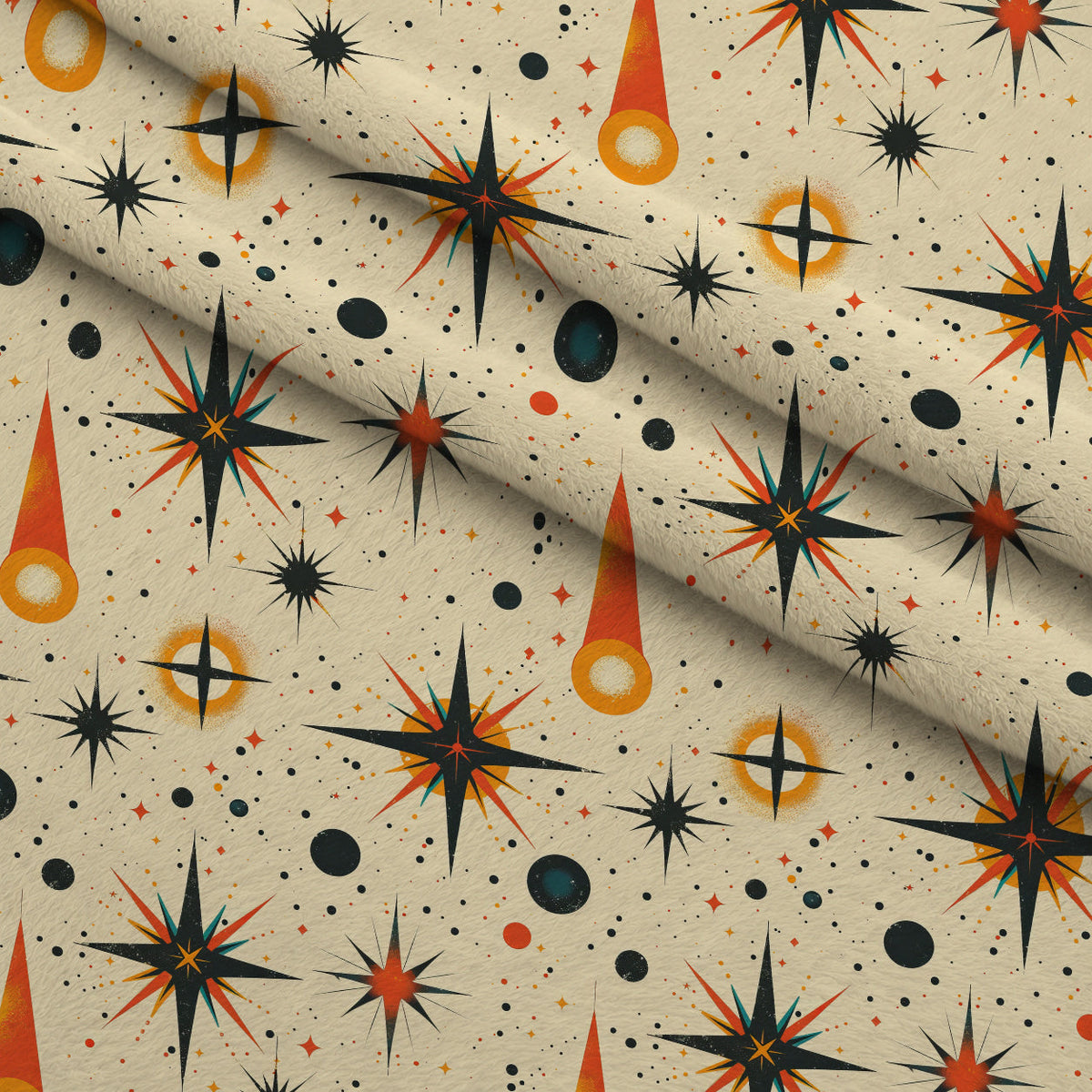 Midcentury Cosmos Pattern 17 Minky Fabric