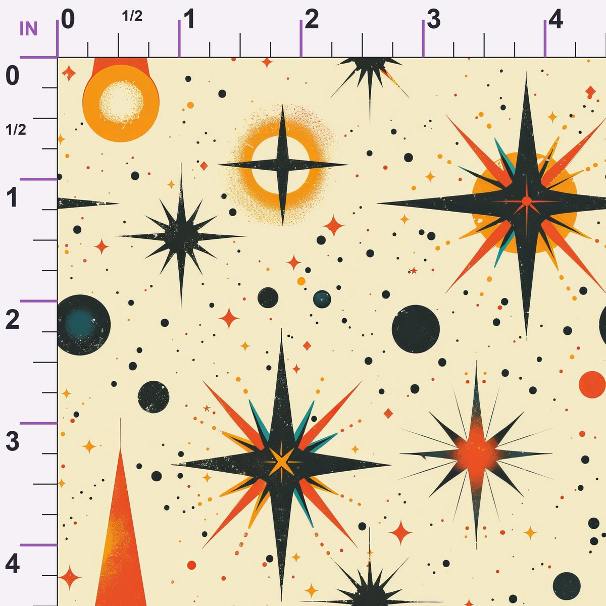 Midcentury Cosmos Pattern 17 Minky Fabric