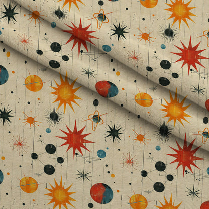 Midcentury Cosmos Pattern 18 Minky Fabric