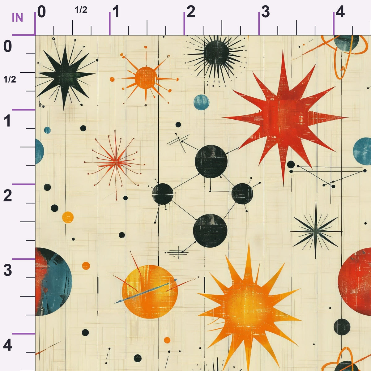 Midcentury Cosmos Pattern 18 Minky Fabric