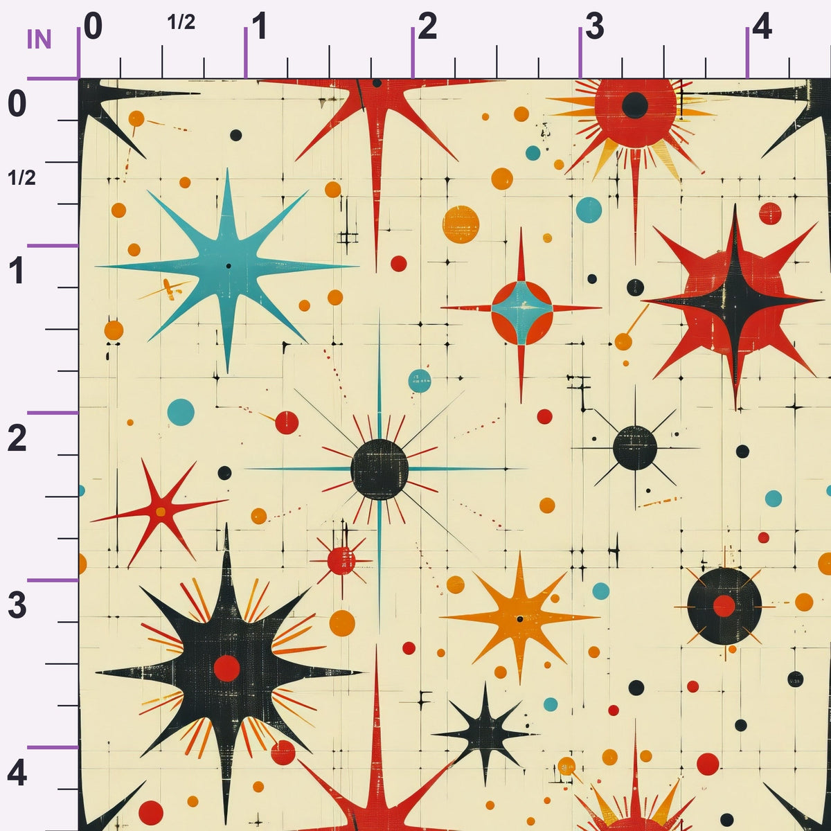 Midcentury Cosmos Pattern 19 Minky Fabric