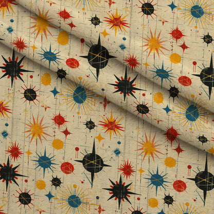 Midcentury Cosmos Pattern 20 Minky Fabric