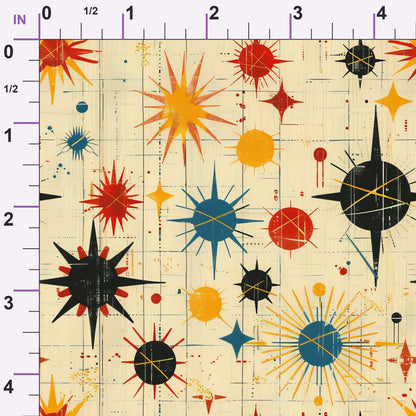 Midcentury Cosmos Pattern 20 Minky Fabric
