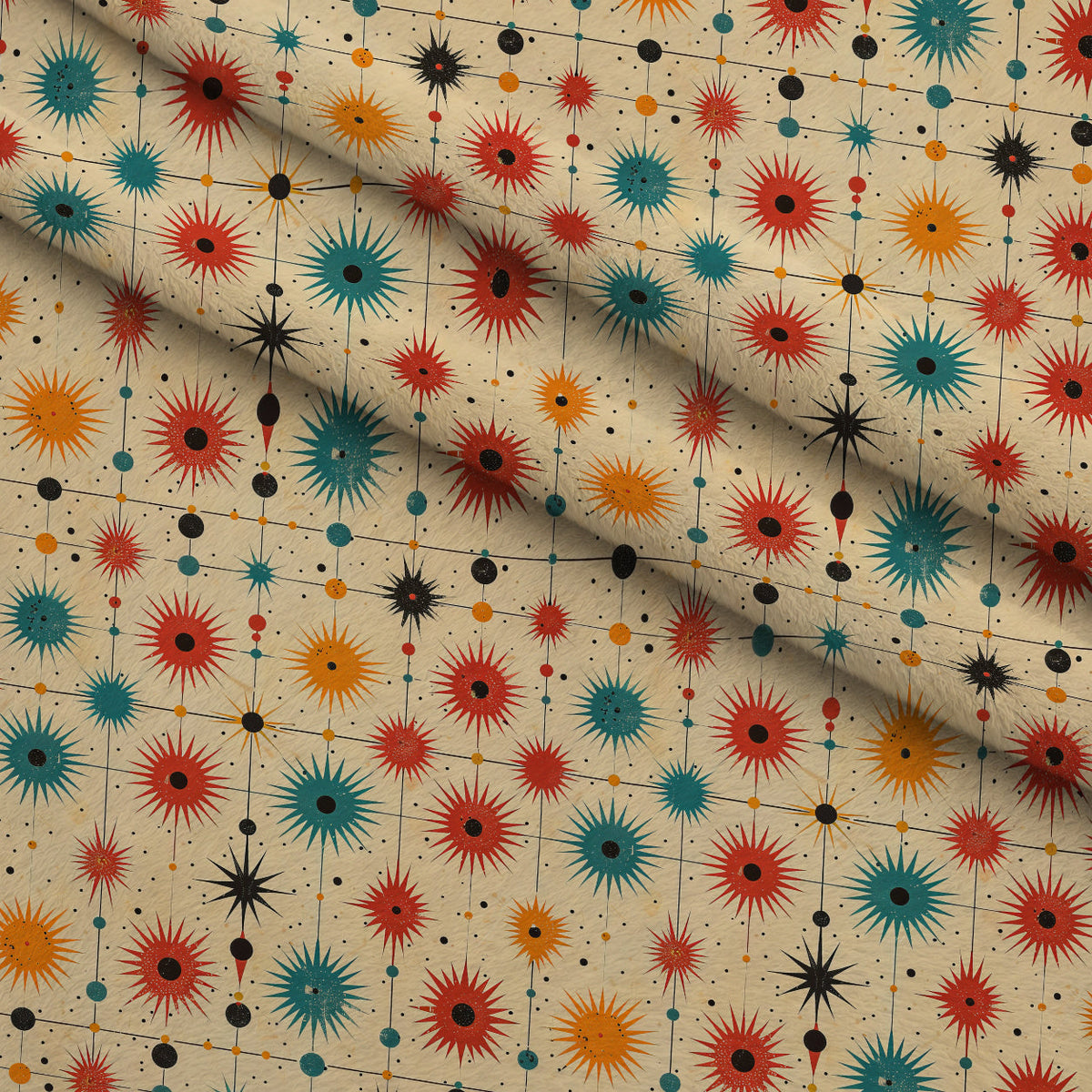 Midcentury Cosmos Pattern 21 Minky Fabric
