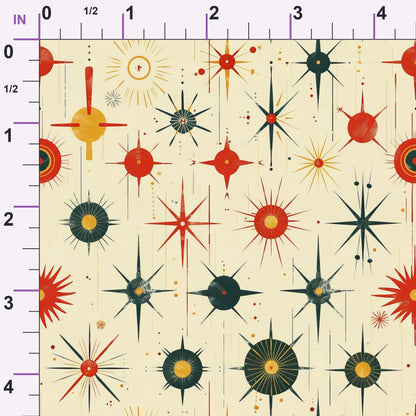 Midcentury Cosmos Pattern 22 Minky Fabric