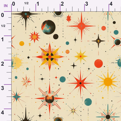 Midcentury Cosmos Pattern 23 Minky Fabric