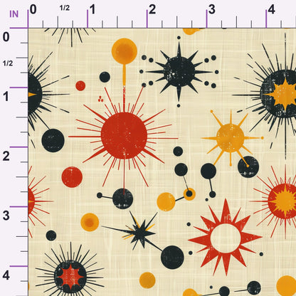 Midcentury Cosmos Pattern 3 Minky Fabric