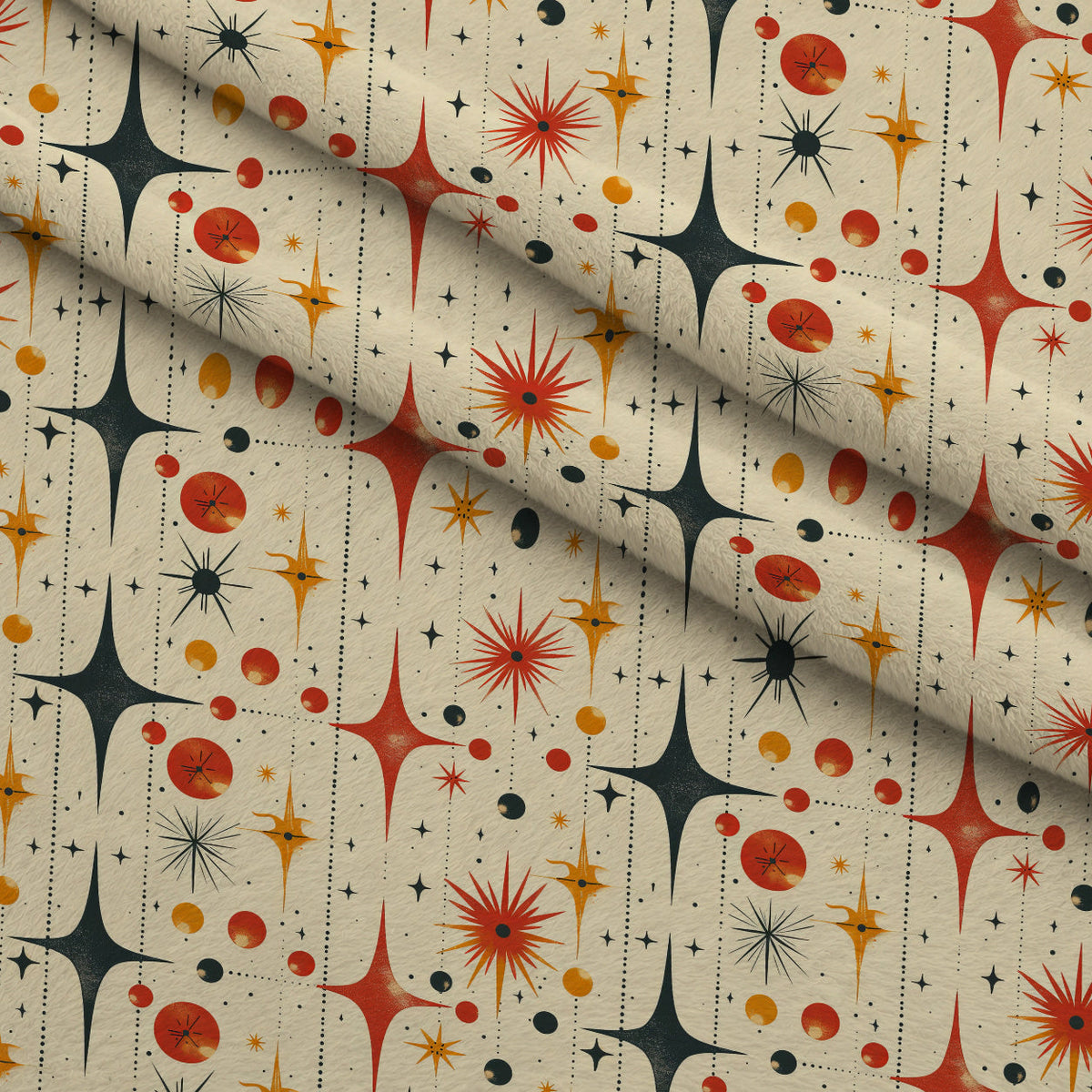 Midcentury Cosmos Pattern 4 Minky Fabric